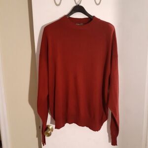 Wintersilks silk cashmere sweater Men's xl Red crew neck light weight top winter